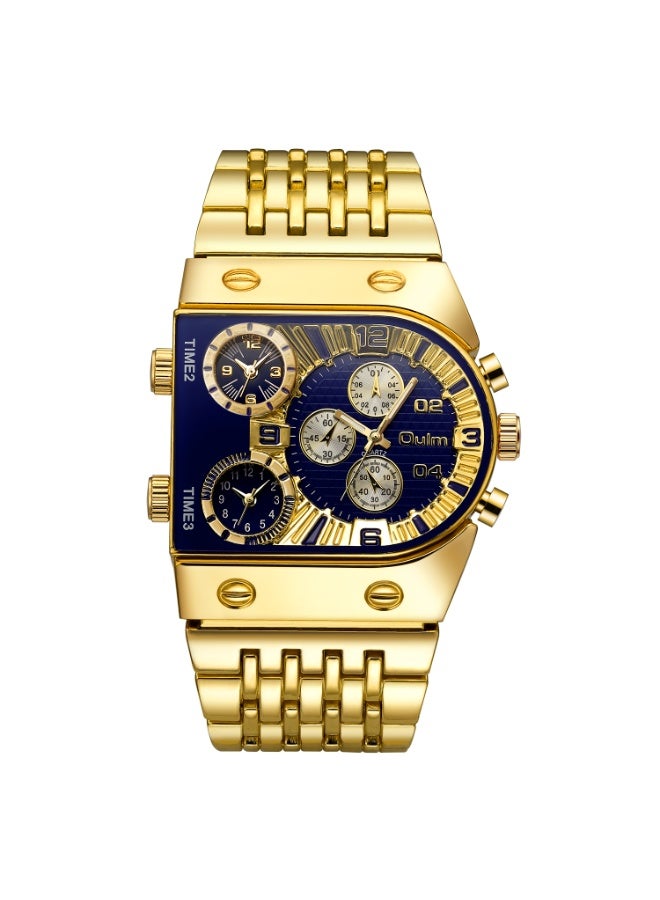 Stylish Stainless Steel Watches, Personalized Gold Mens Chronograph Watch